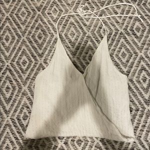 Halter tie cropped shirt